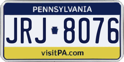 PA license plate JRJ8076
