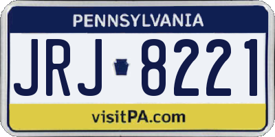 PA license plate JRJ8221