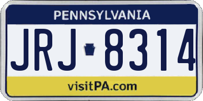 PA license plate JRJ8314