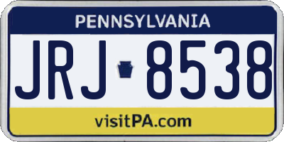 PA license plate JRJ8538