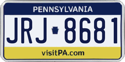 PA license plate JRJ8681