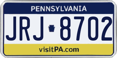 PA license plate JRJ8702