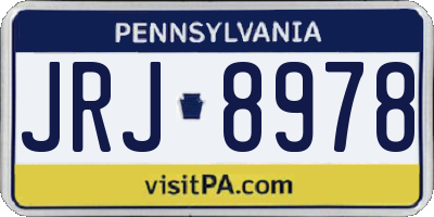 PA license plate JRJ8978