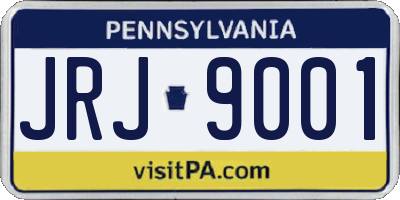 PA license plate JRJ9001
