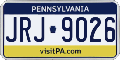 PA license plate JRJ9026