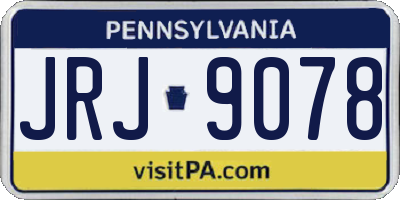 PA license plate JRJ9078