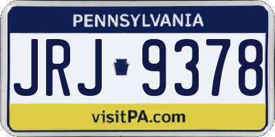 PA license plate JRJ9378