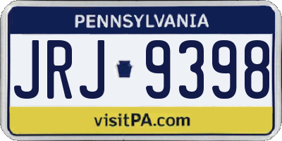 PA license plate JRJ9398