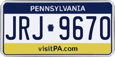 PA license plate JRJ9670