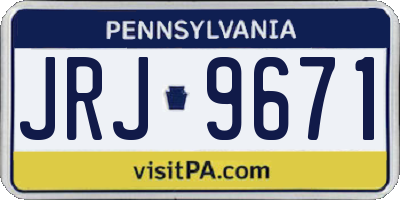 PA license plate JRJ9671