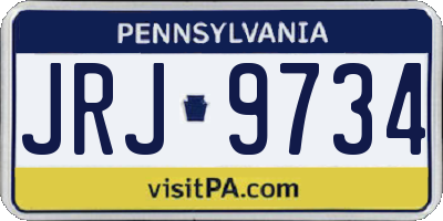 PA license plate JRJ9734