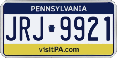 PA license plate JRJ9921