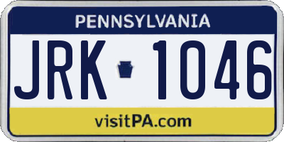 PA license plate JRK1046