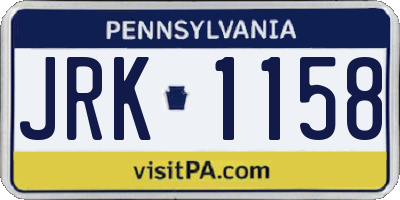 PA license plate JRK1158