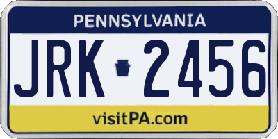 PA license plate JRK2456