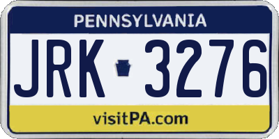PA license plate JRK3276