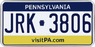 PA license plate JRK3806