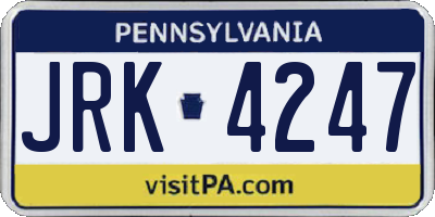 PA license plate JRK4247