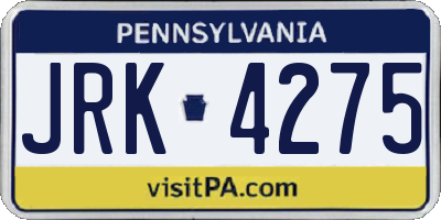 PA license plate JRK4275