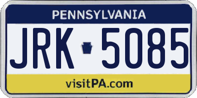 PA license plate JRK5085