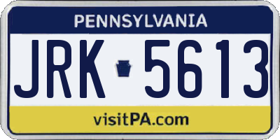 PA license plate JRK5613