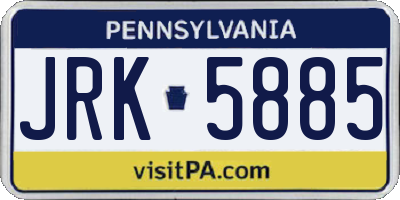 PA license plate JRK5885