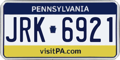 PA license plate JRK6921