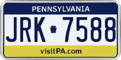 PA license plate JRK7588
