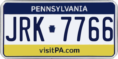 PA license plate JRK7766