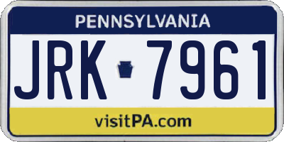 PA license plate JRK7961