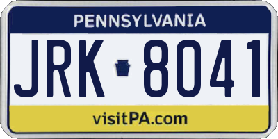 PA license plate JRK8041