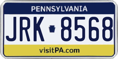 PA license plate JRK8568