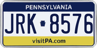 PA license plate JRK8576