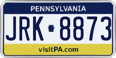 PA license plate JRK8873