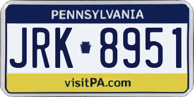 PA license plate JRK8951