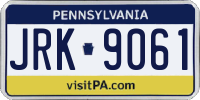 PA license plate JRK9061
