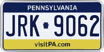 PA license plate JRK9062