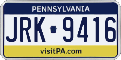 PA license plate JRK9416