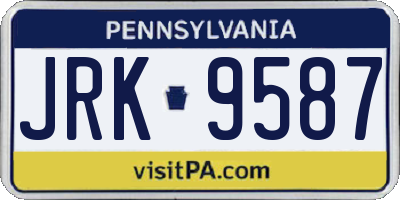 PA license plate JRK9587