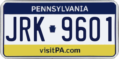 PA license plate JRK9601