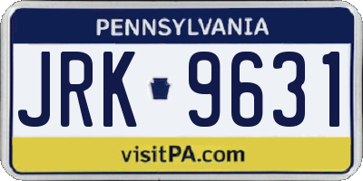 PA license plate JRK9631