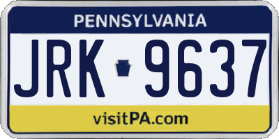 PA license plate JRK9637