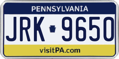 PA license plate JRK9650