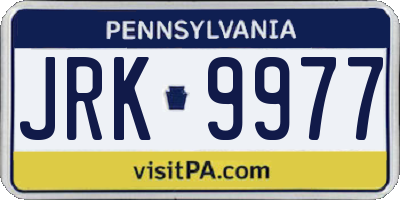 PA license plate JRK9977