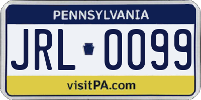 PA license plate JRL0099