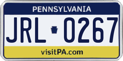 PA license plate JRL0267