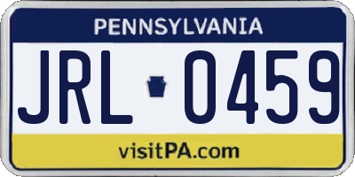PA license plate JRL0459