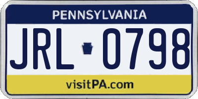 PA license plate JRL0798