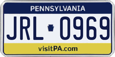 PA license plate JRL0969