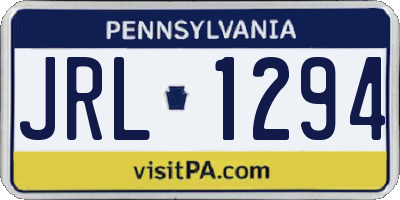 PA license plate JRL1294